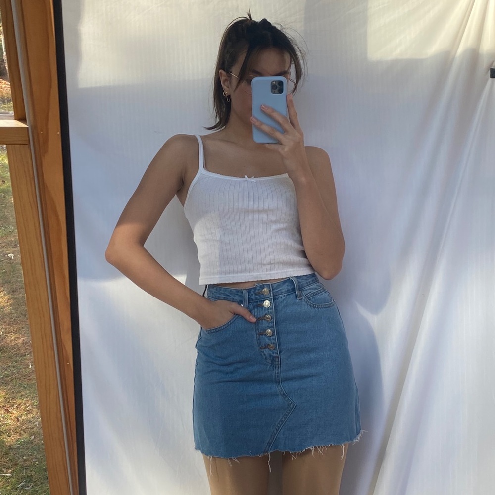 Princess Polly button up high waisted denim skirt